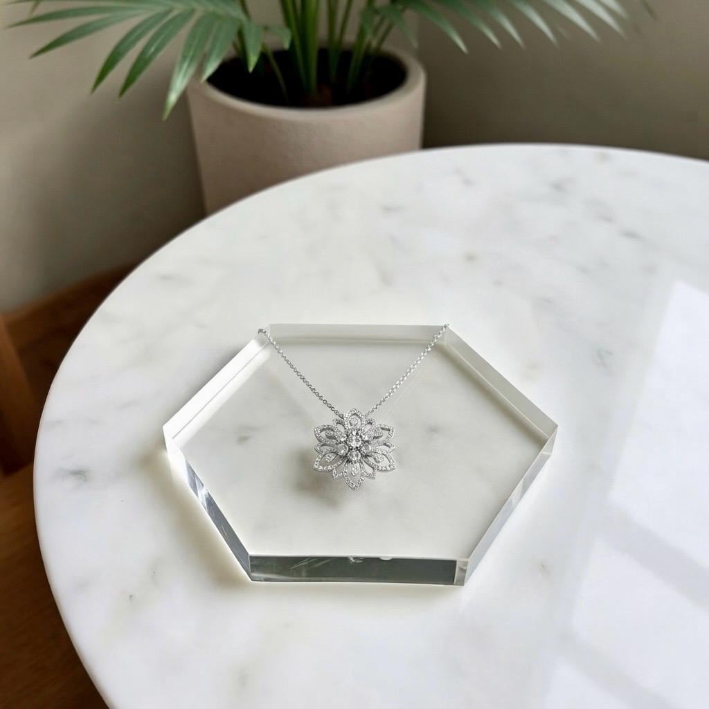 Hexagon Acrylic Display Base, 1 Inch Thick Clear Solid Block, Custom Size 3-23 Inch Across Flats, Geometric Riser & Pedestal