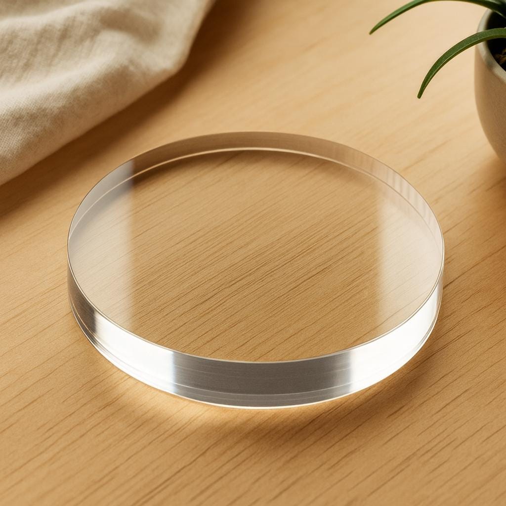 Custom Clear Acrylic Disc | 1/2" Thick Plexiglass Circle for Crafts, Cakes, Displays