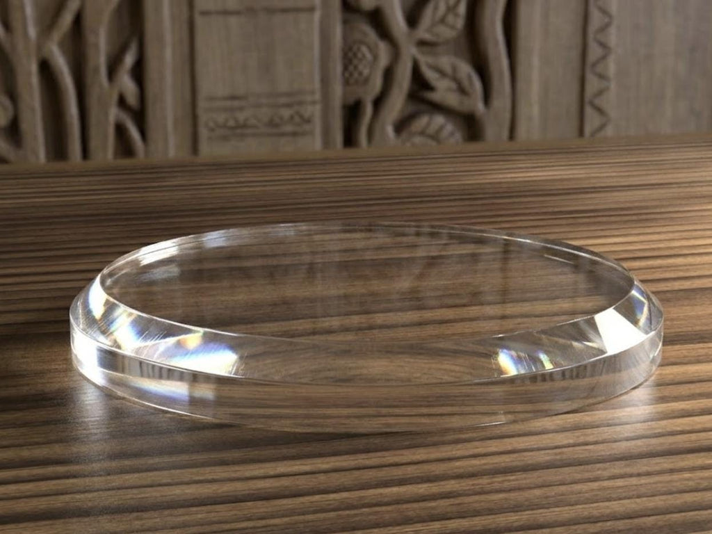 Museum-Grade Acrylic Display Base – 1/2" Thick, Flame Polished, Chamfered Edge Pedestal