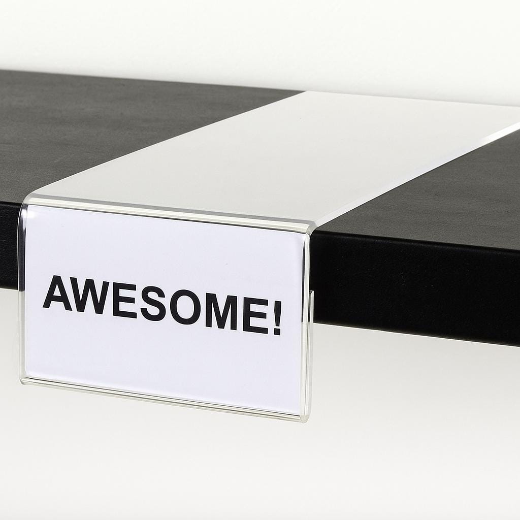 Acrylic Shelf Sign Holder - 2" x 3.5" - Shelf Talker