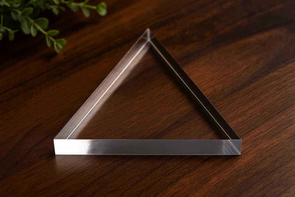 Custom 1/2" Clear Acrylic Equilateral Triangle: Craft & Display Base