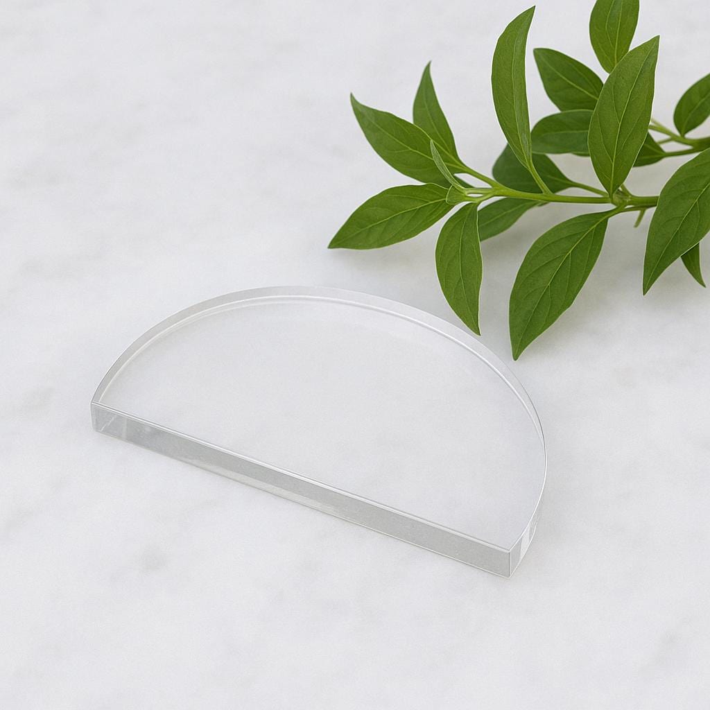 Acrylic Half Circle Semicircle Blanks - Custom Size Half Moon Plexiglass for Crafts, Jewelry, Cake & Displays - 1/8 to 1/2 inch Thick