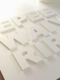 Custom white PVC letters, 1/2 inch thick, made by Prince Fabrication