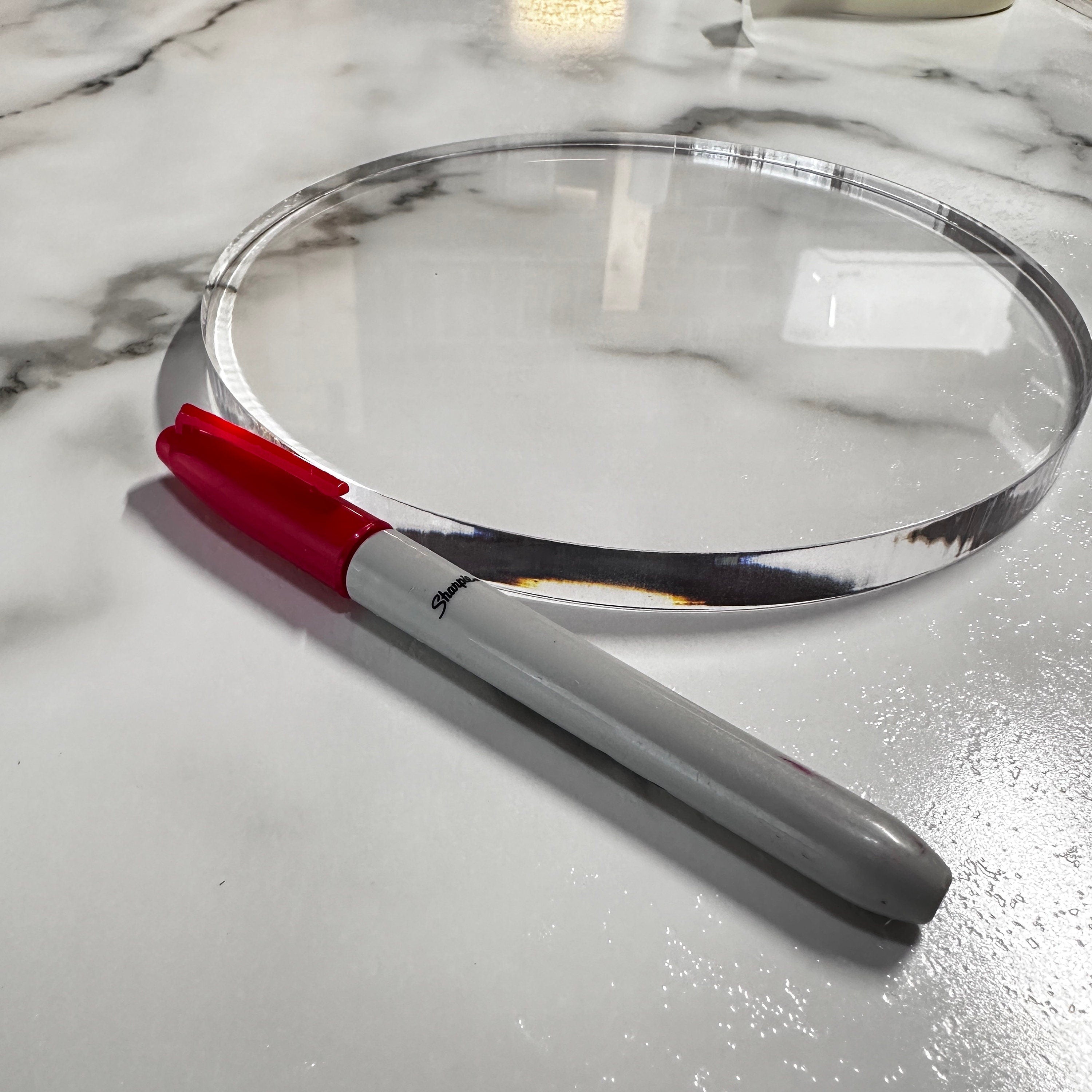 Custom-Cut Clear Acrylic Circles | 1/2” Thick Plexiglass Discs – Craft Blanks, Cake Bases, Display Platforms