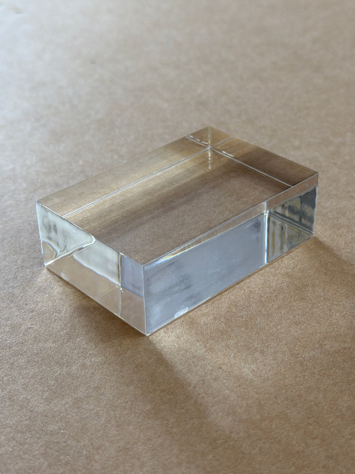 Clear acrylic rectangle blocks for UV printing, 1 inch thick, made by Prince Fabrication