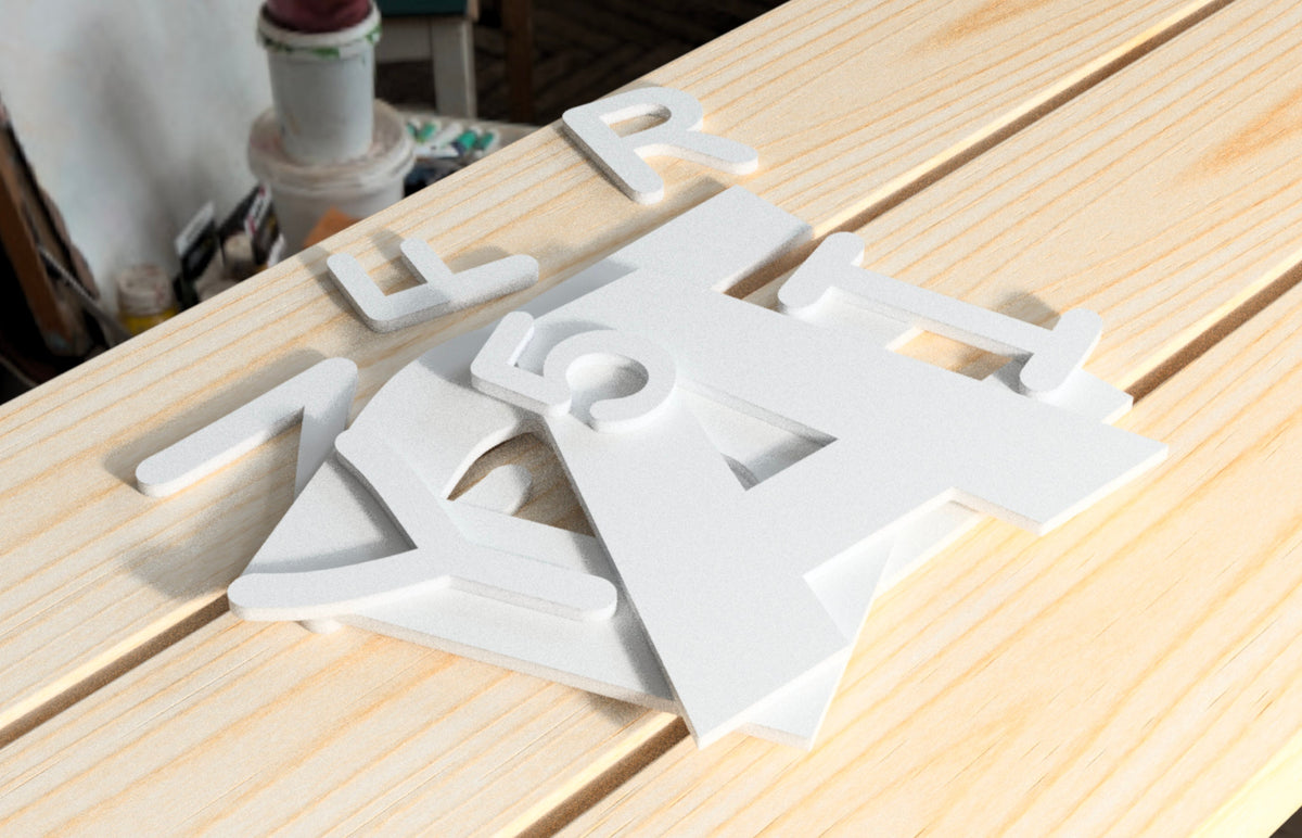 Custom white PVC letters, 1/2 inch thick, photo 3
