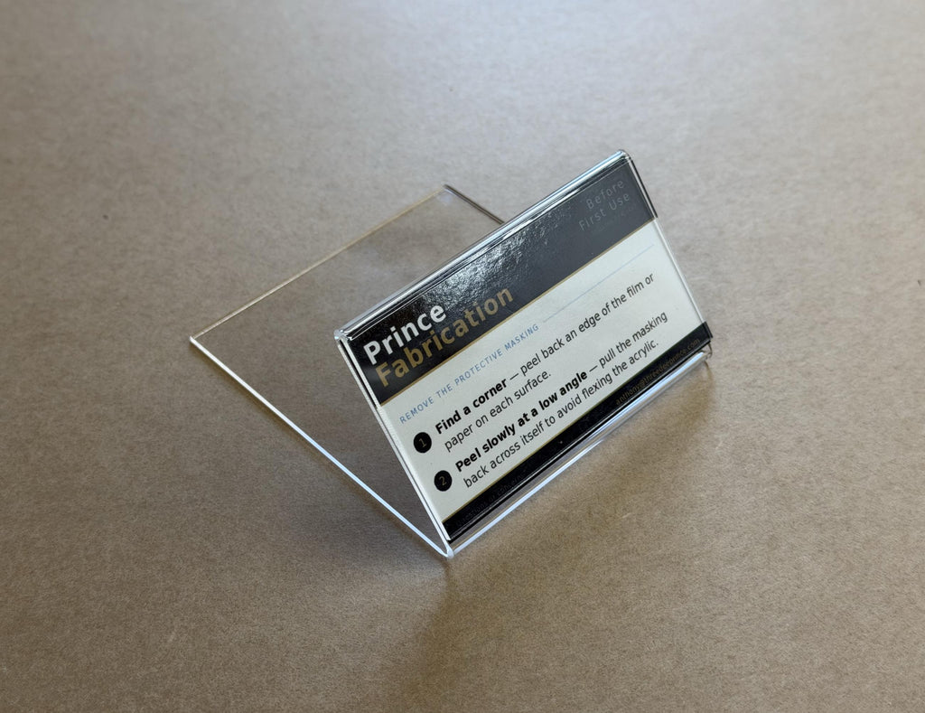 Angled Acrylic Sign Holder - Slanted Shelf Talker for Retail - Clear Countertop Price Sign & Tabletop Card Display for Small Business