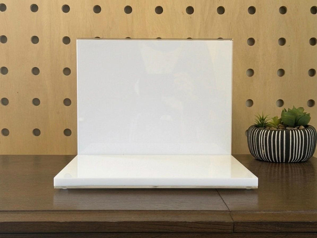 Acrylic Product Display Stand: Beauty Store Marketing Display with changeable photo holder back panel