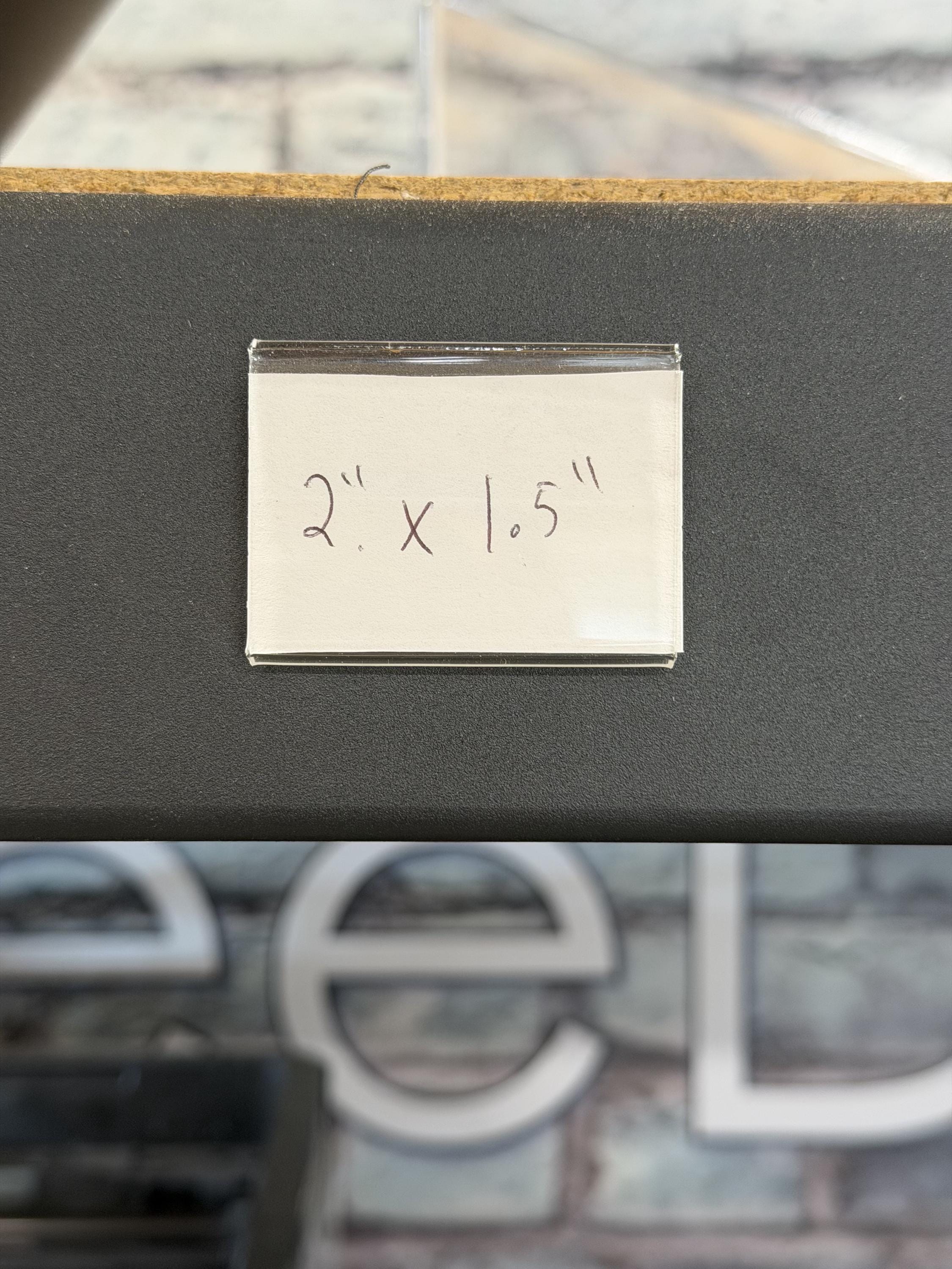 Clear Acrylic Shelf Label Holder - 2" x 1.5" Price Tag Display - Adhesive Mount for Retail Shelves