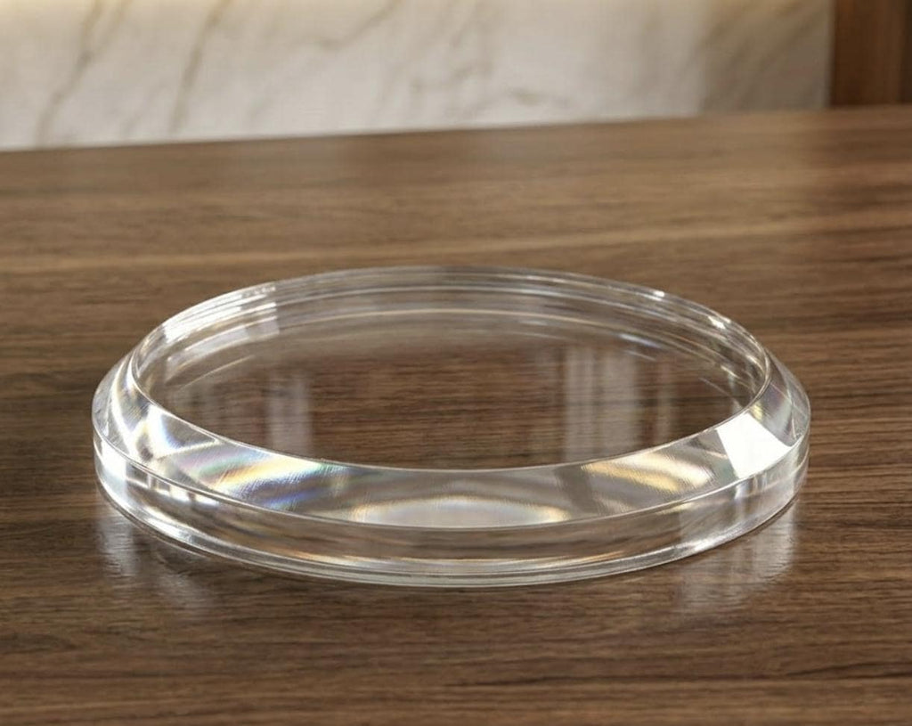 Museum-Grade Acrylic Display Base – 1/2" Thick, Flame Polished, Chamfered Edge Pedestal