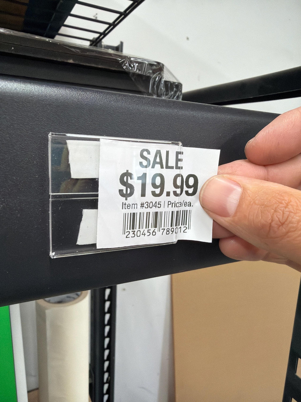 Clear Acrylic Shelf Label Holder - 2" x 1.5" Price Tag Display - Adhesive Mount for Retail Shelves