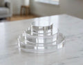 Acrylic Display Block Set of 3, 1 Inch Thick Clear Square Risers, Tiered Sizes, Solid Pedestal Bundle for Retail & Home Display
