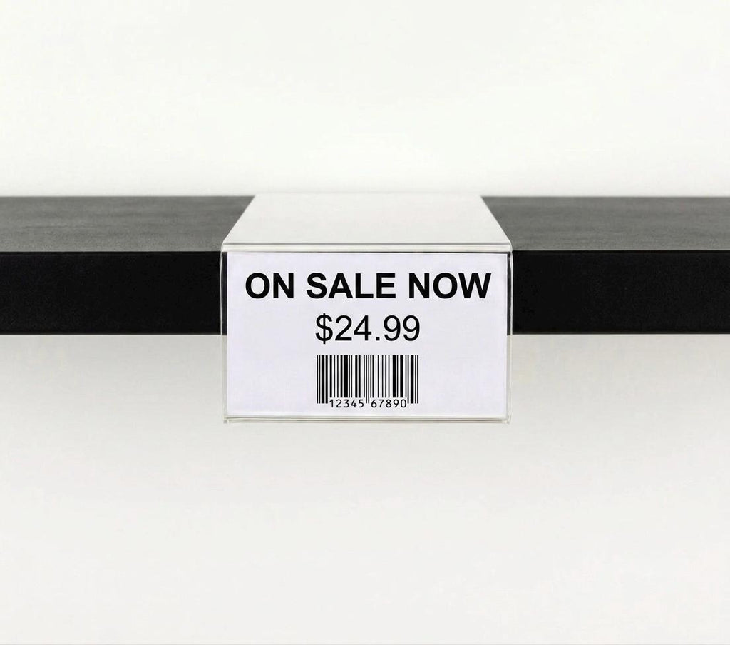 Acrylic Shelf Sign Holder - 2" x 3.5" - Shelf Talker