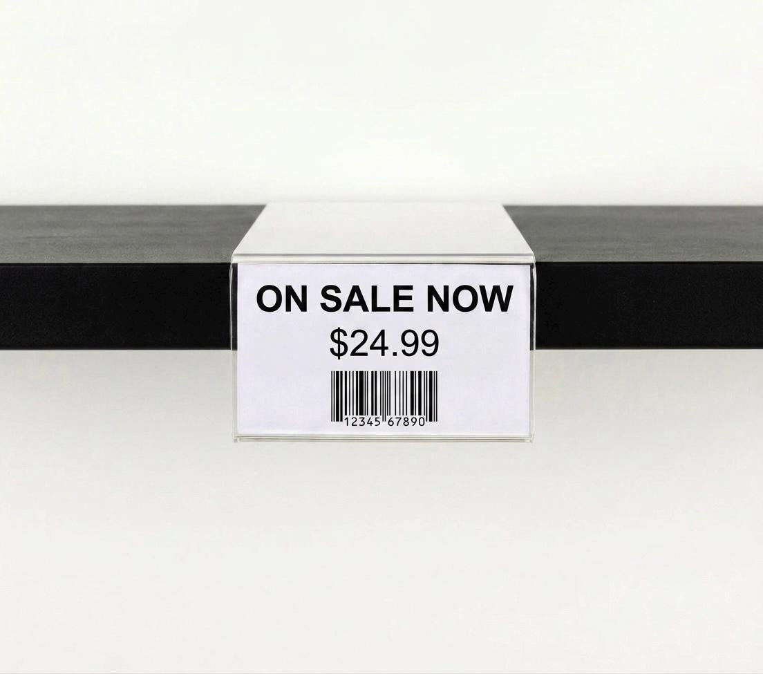 Acrylic Shelf Sign Holder - 2" x 3.5" - Shelf Talker