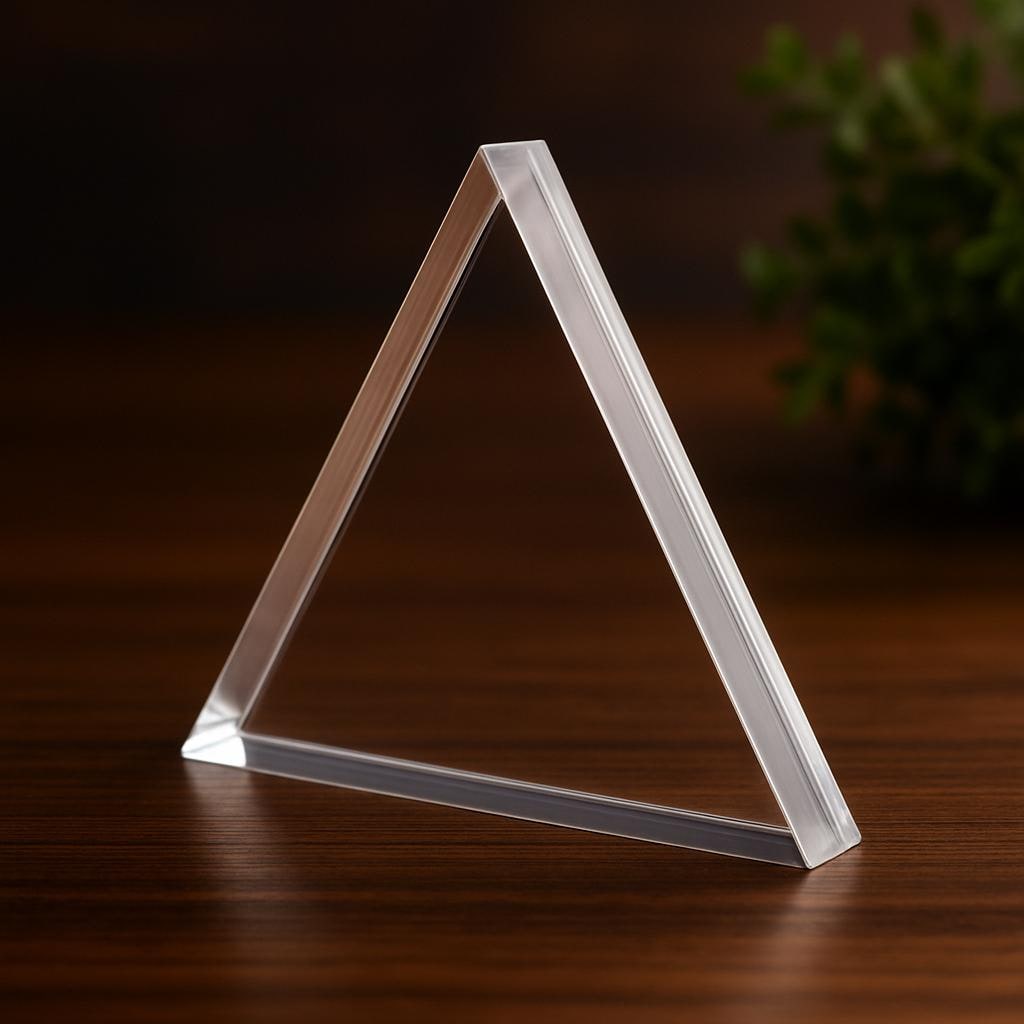 Custom 1/2" Clear Acrylic Equilateral Triangle: Craft & Display Base