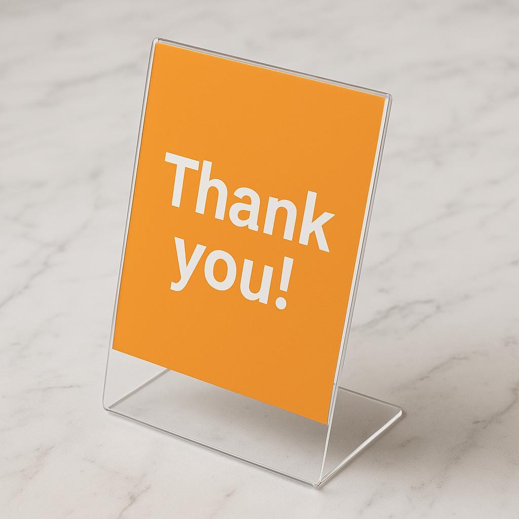 4” x 6” Display - Slant back display sign holder - Bulk Quantities.