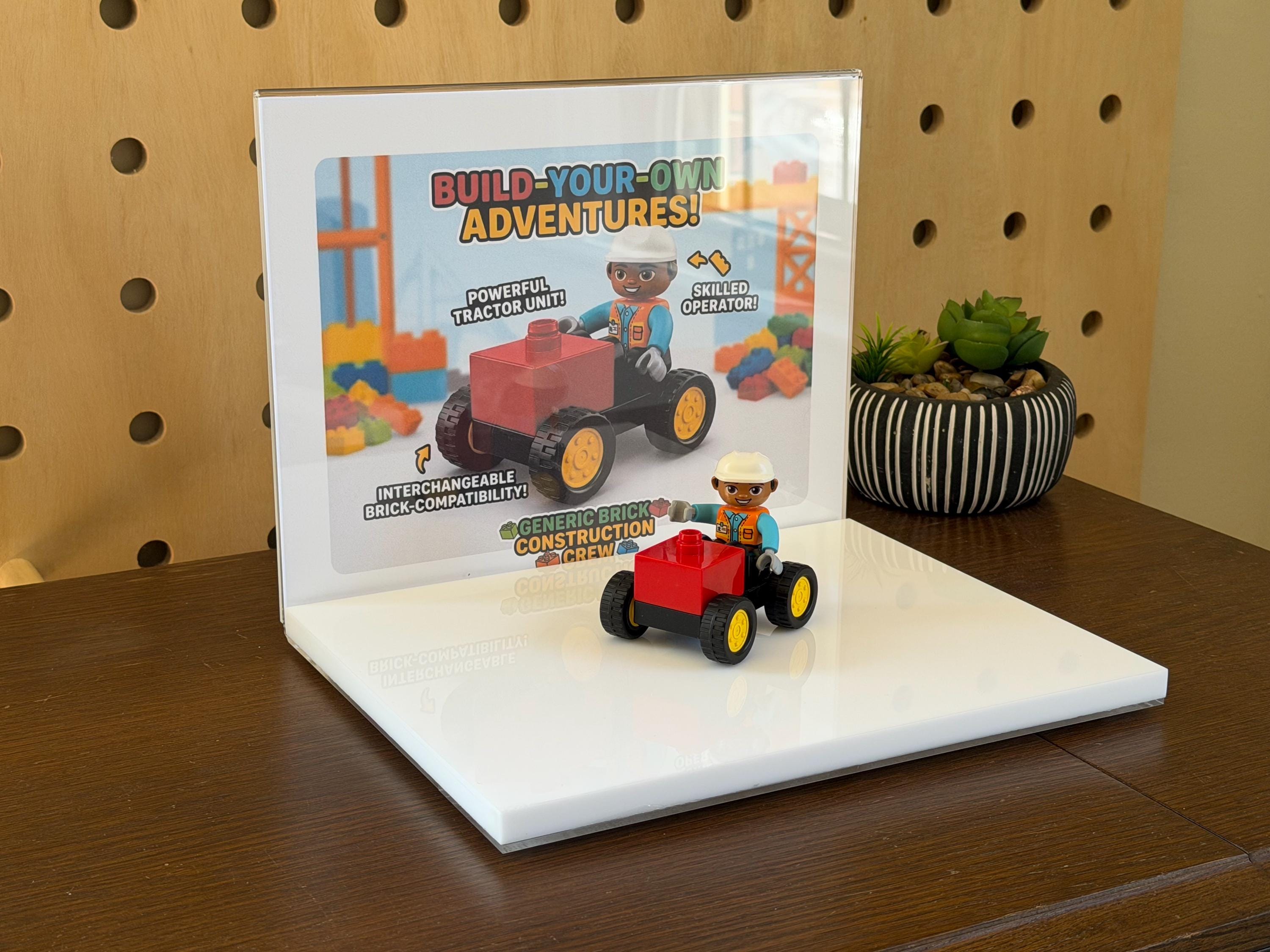 Acrylic Product Display Stand: Beauty Store Marketing Display with changeable photo holder back panel