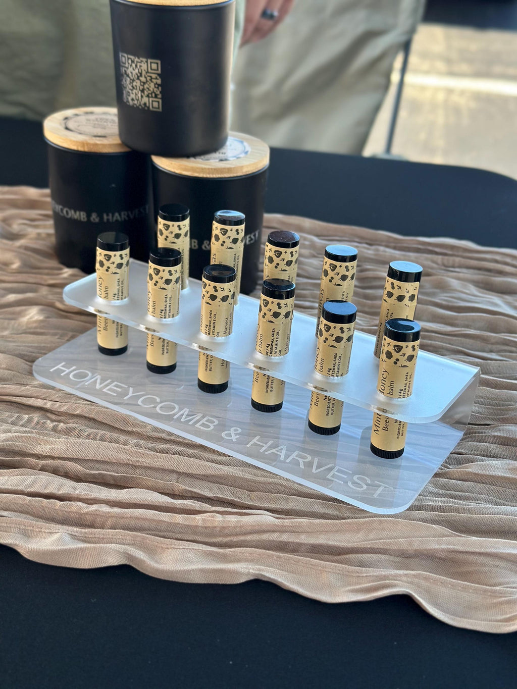 Personalized Lip Balm Holder | Acrylic Chapstick Display Stand | Custom Engraved Retail Countertop Display for Small Business & Boutique