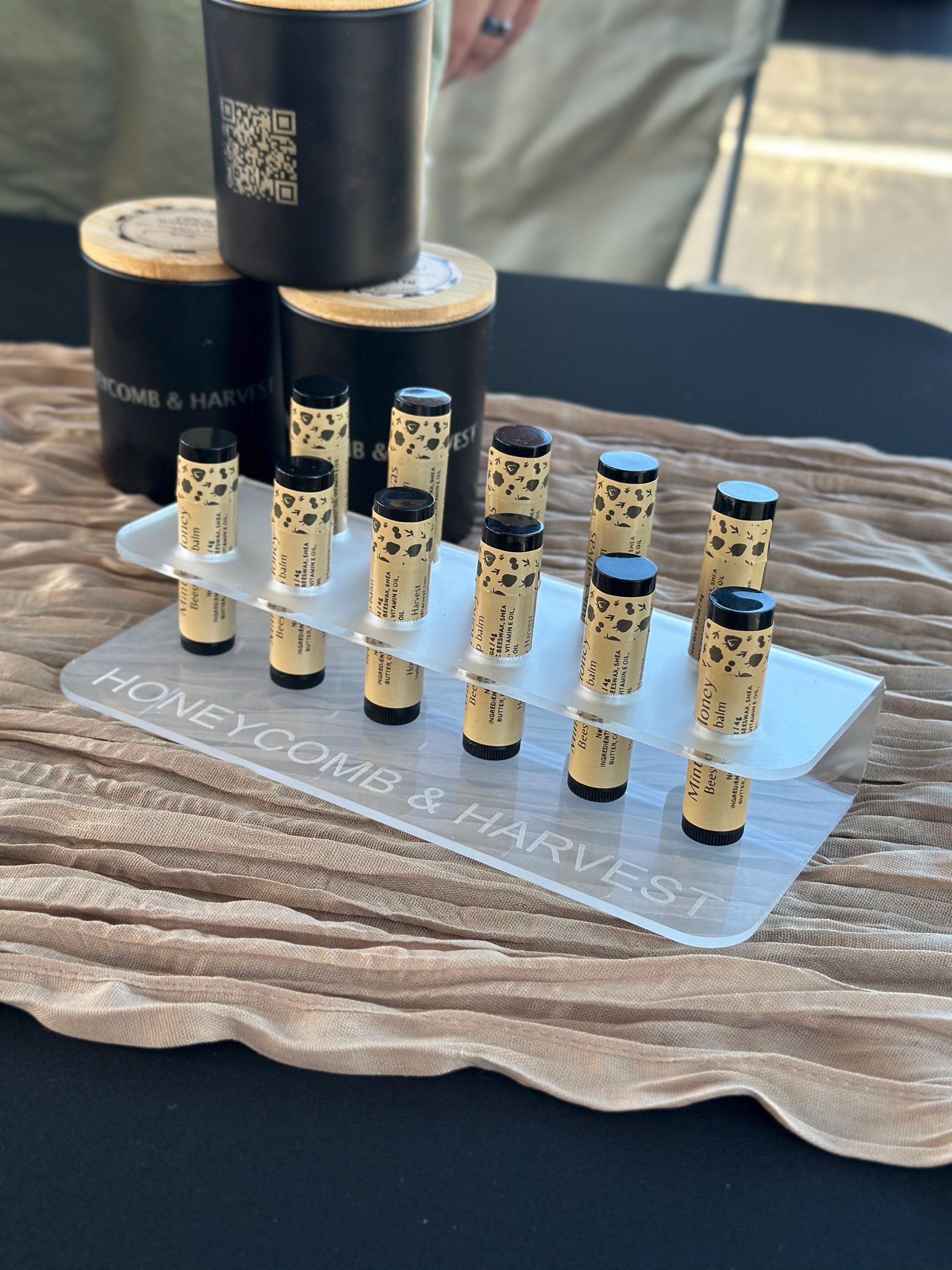Personalized Lip Balm Holder | Acrylic Chapstick Display Stand | Custom Engraved Retail Countertop Display for Small Business & Boutique
