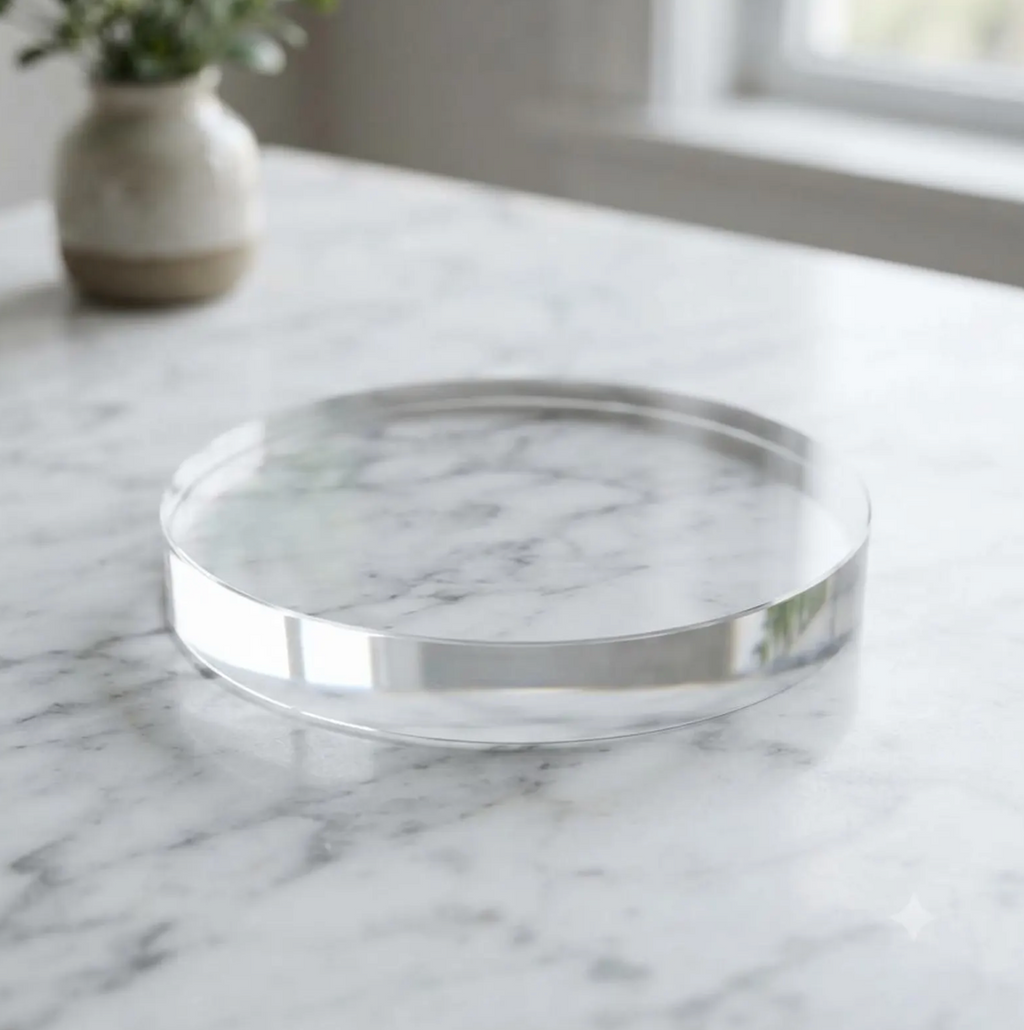Clear acrylic circle blanks for UV printing, 1 inch thick, photo 2