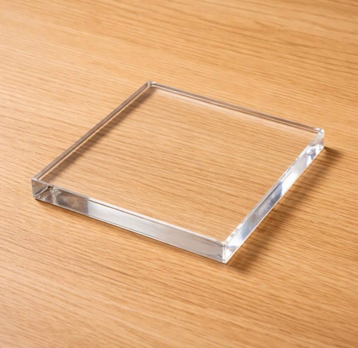 Clear acrylic square blanks for UV printing, 1/2 inch, made by Prince Fabrication