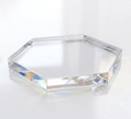 Clear acrylic hexagon blanks for UV printing, 1 inch thick, made by Prince Fabrication