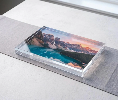 Cast acrylic photo blocks for UV printing, 1 inch thick, made by Prince Fabrication