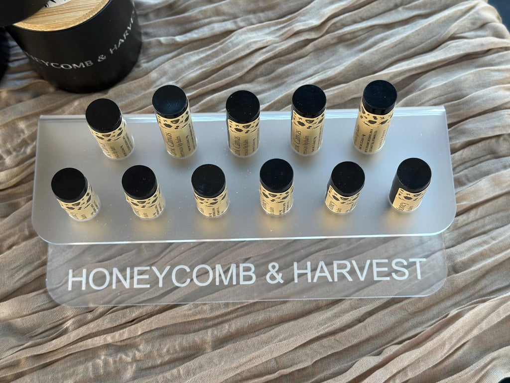 Personalized Lip Balm Holder | Acrylic Chapstick Display Stand | Custom Engraved Retail Countertop Display for Small Business & Boutique