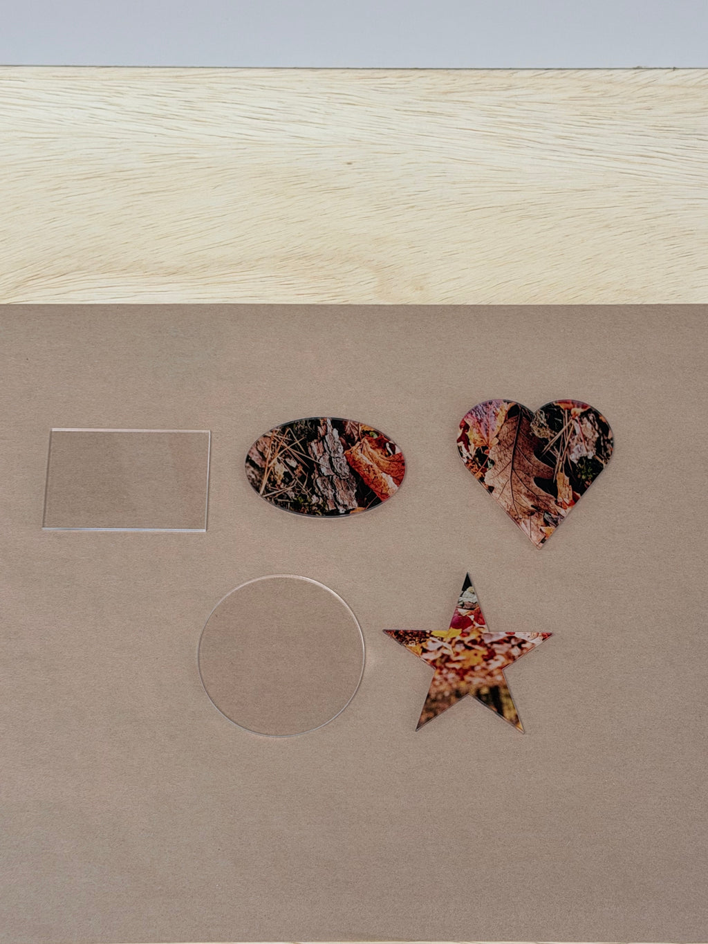 Acrylic plaque blanks starter pack in five shapes