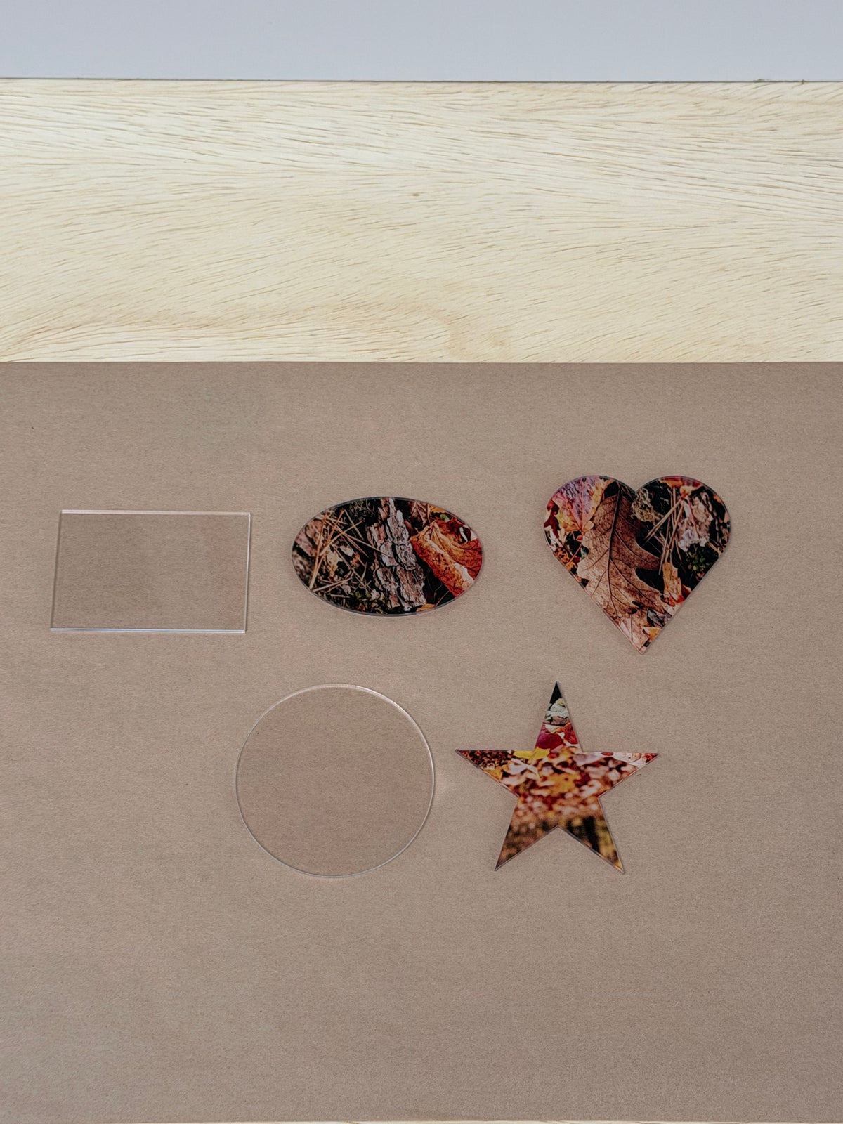 Acrylic plaque blanks starter pack in five shapes