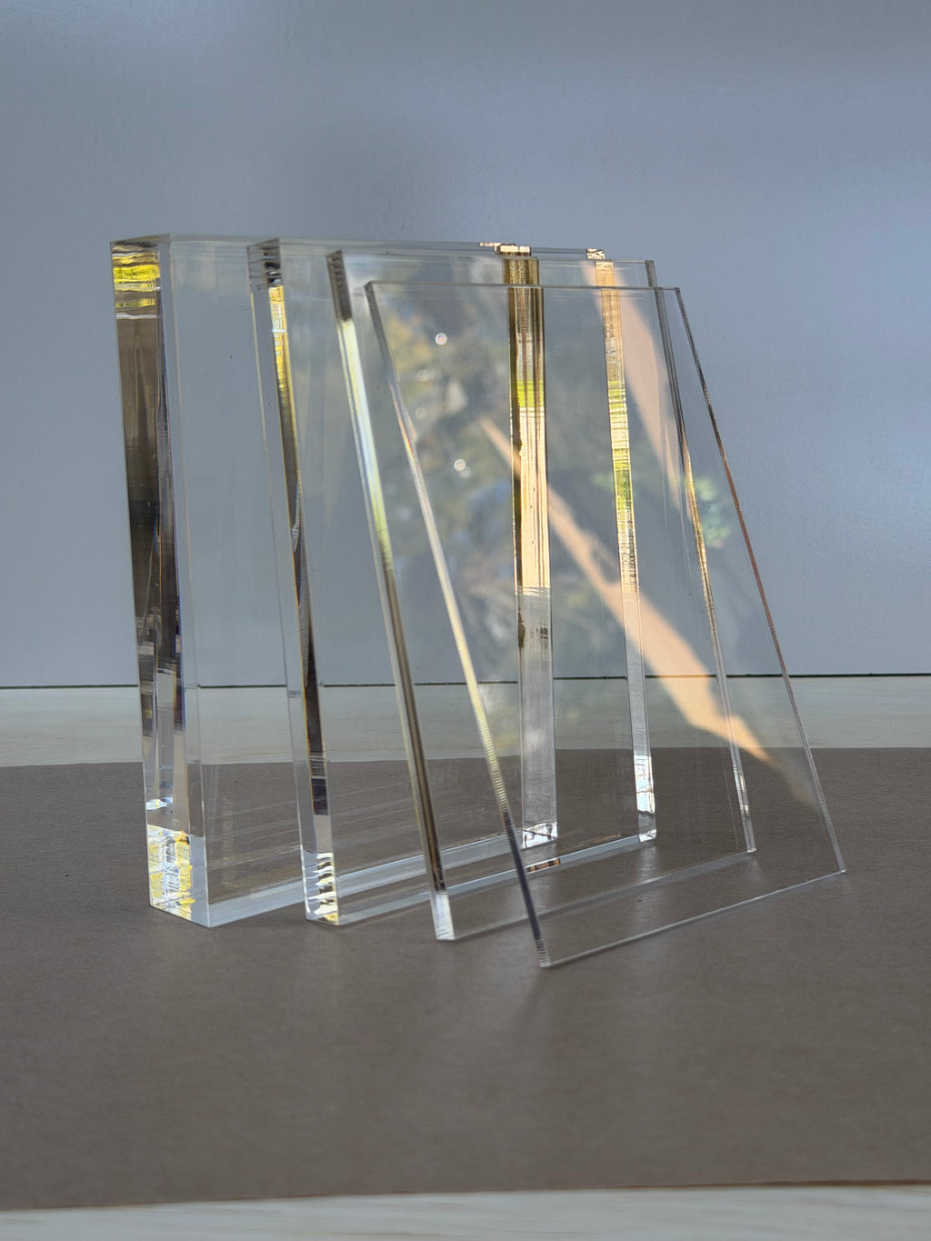 Acrylic thickness sampler in 1/8, 1/4, 1/2 and 1 inch