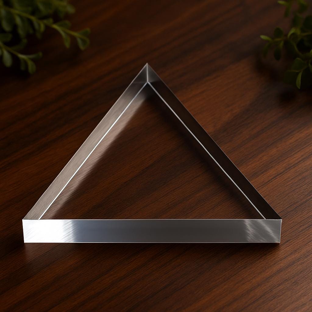 Custom 1/2" Clear Acrylic Equilateral Triangle: Craft & Display Base