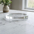 1” thick! Round Acrylic Display Base, 1 Inch Thick Clear Disc, Custom Size Circle, Cake Stand & Sculpture Pedestal, Museum Quality