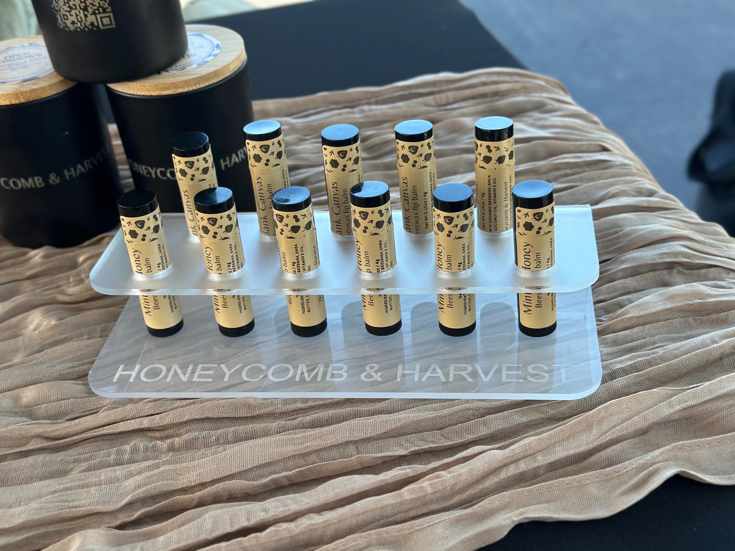 Personalized Lip Balm Holder | Acrylic Chapstick Display Stand | Custom Engraved Retail Countertop Display for Small Business & Boutique