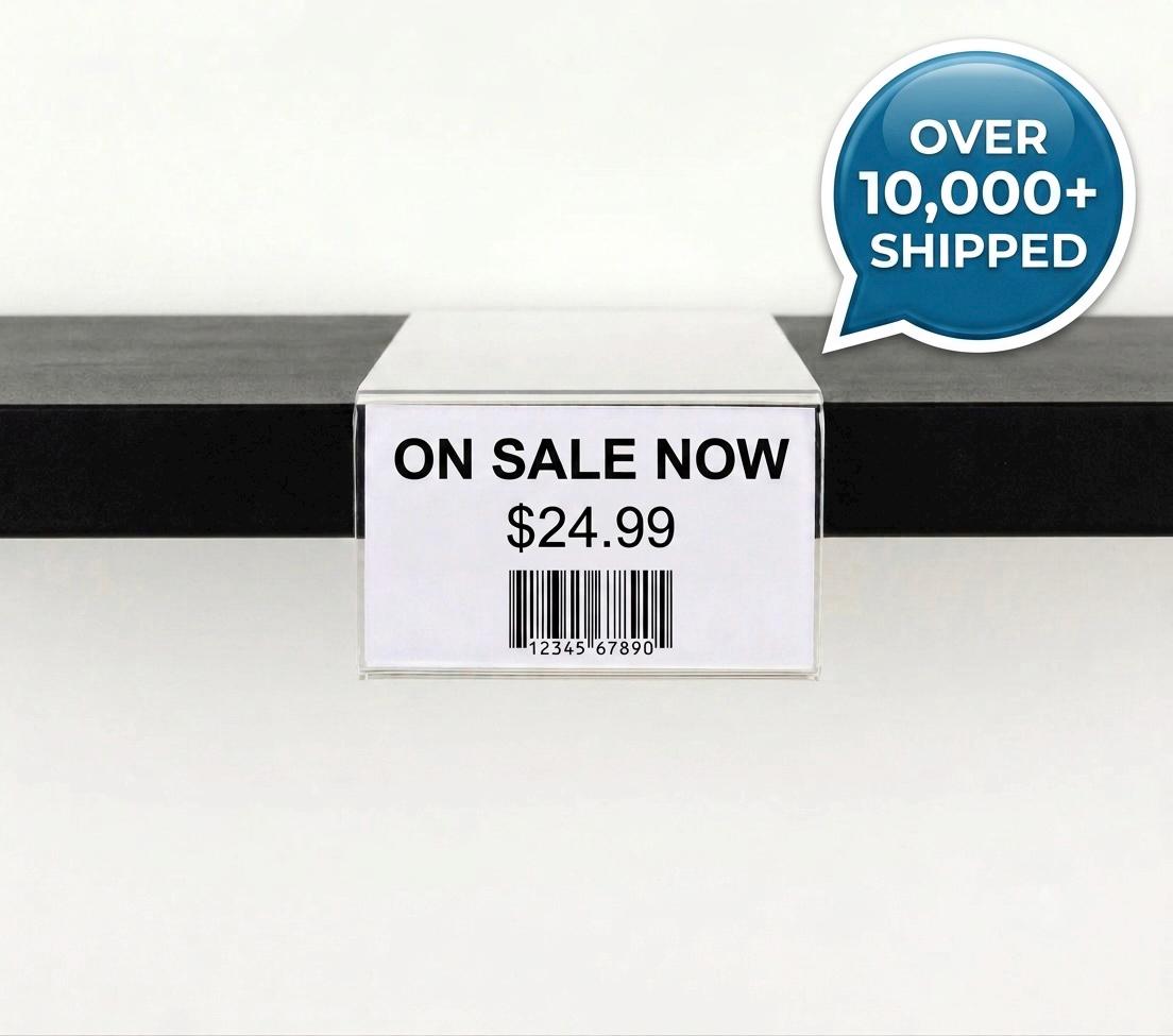 Acrylic Shelf Sign Holder - 2" x 3.5" - Shelf Talker