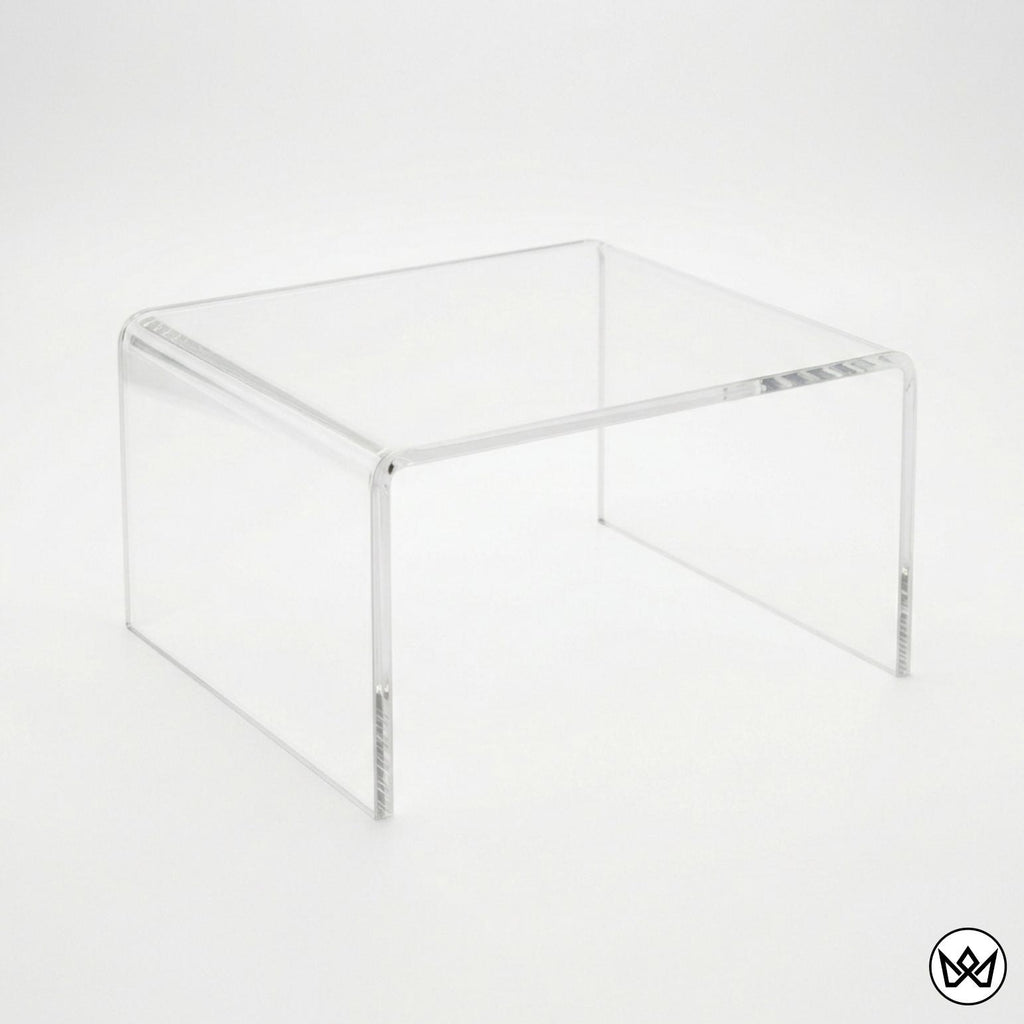 Clear Acrylic U-Shaped Display Riser | Multiple Sizes | Collectible Shelf for Figurines, Crystals