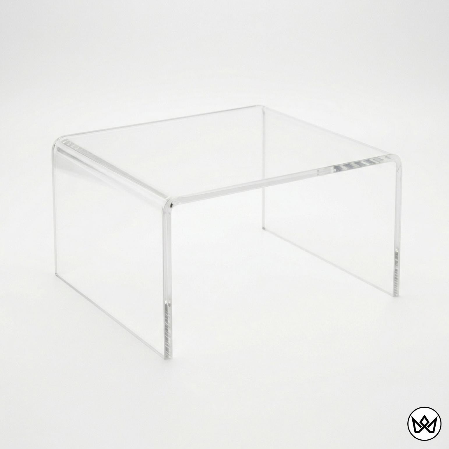 Clear Acrylic U-Shaped Display Riser | Multiple Sizes | Collectible Shelf for Figurines, Crystals