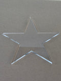 Clear 1/4 inch cast acrylic star blank for UV printing, laser cut with a polished edge