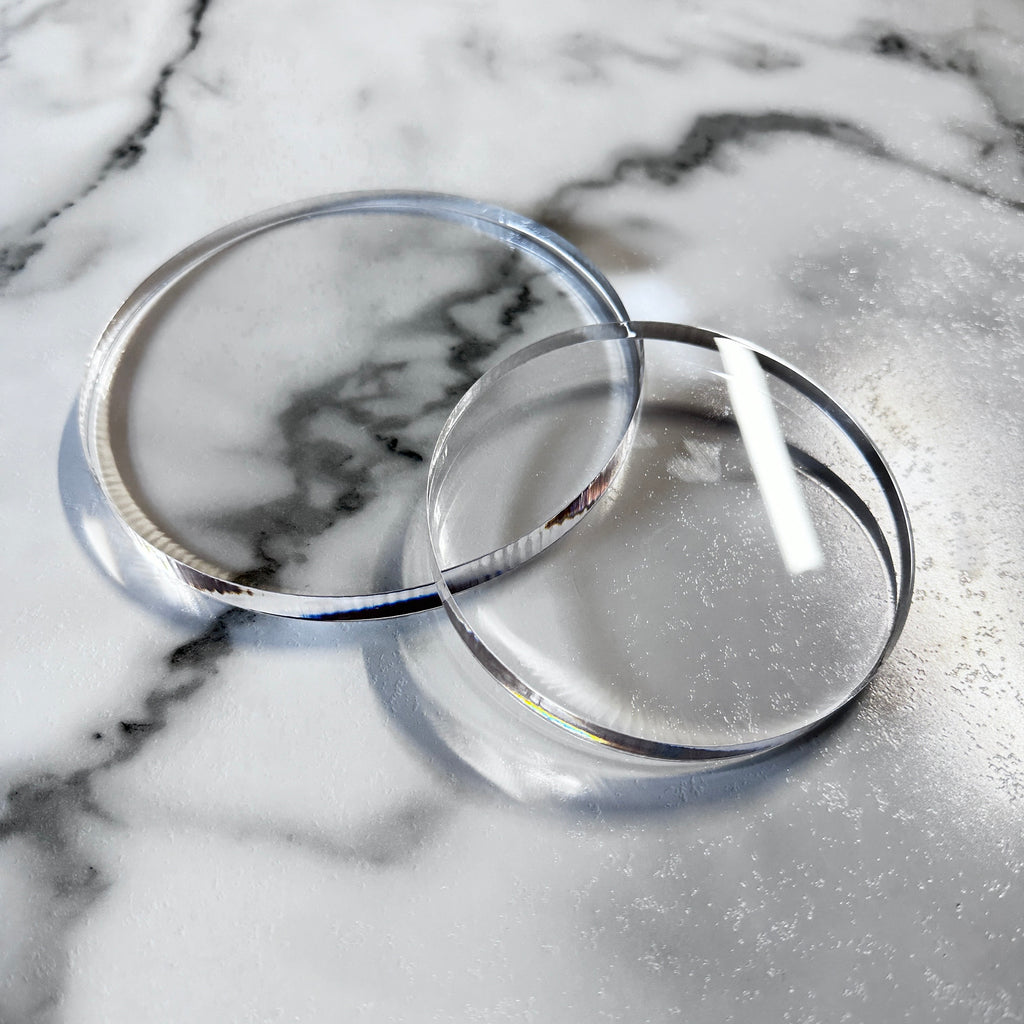 Custom Clear Acrylic Disc | 1/2" Thick Plexiglass Circle for Crafts, Cakes, Displays