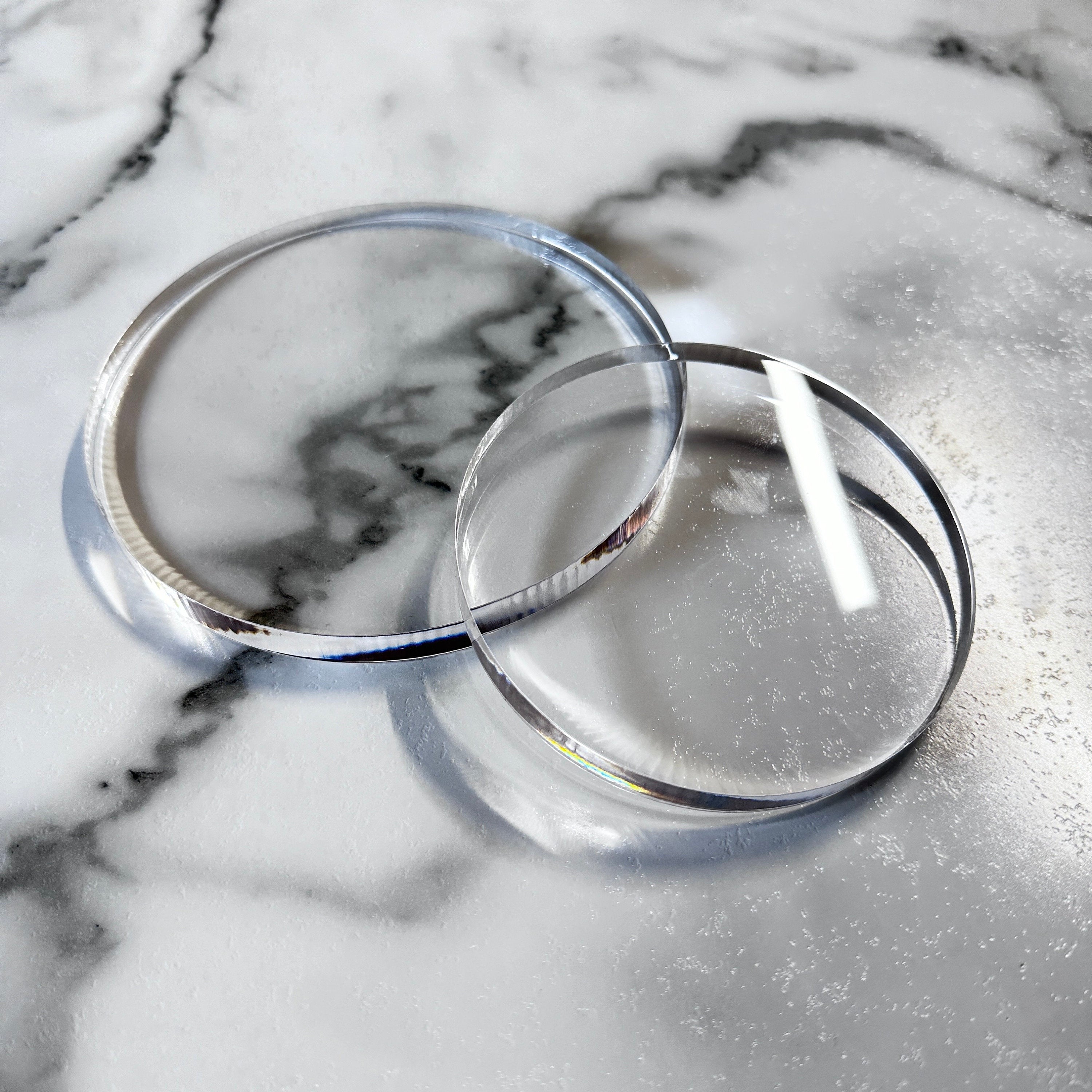 Custom Clear Acrylic Disc | 1/2" Thick Plexiglass Circle for Crafts, Cakes, Displays