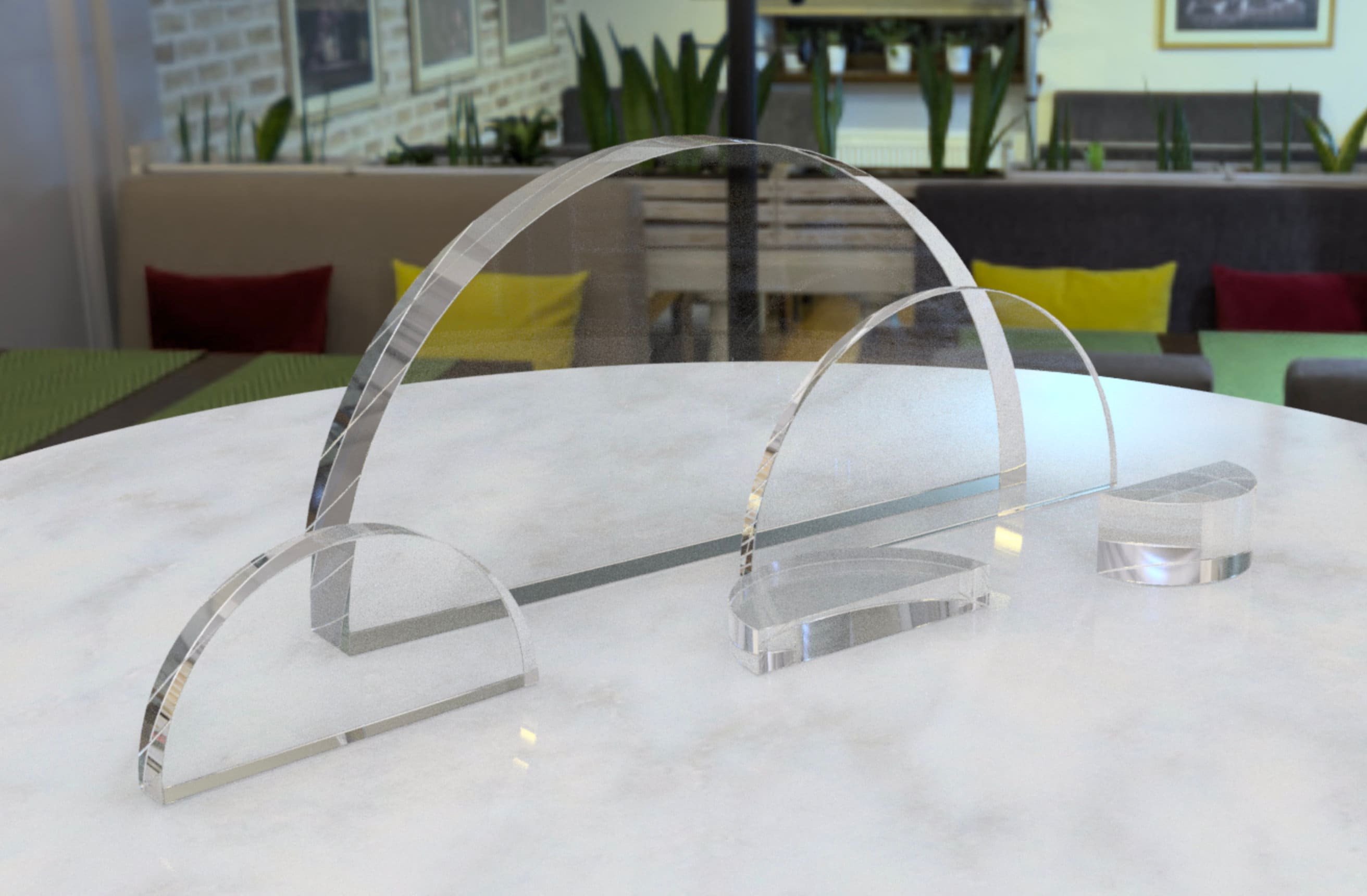 Acrylic Half Circle Semicircle Blanks - Custom Size Half Moon Plexiglass for Crafts, Jewelry, Cake & Displays - 1/8 to 1/2 inch Thick