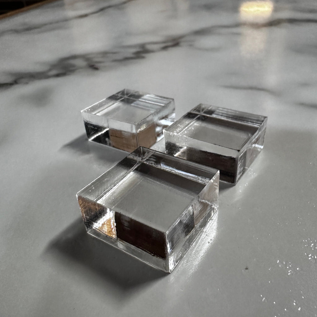 Custom 1/2 inch Thick Clear Acrylic Squares for crafts, cake bases, product riser, engraving