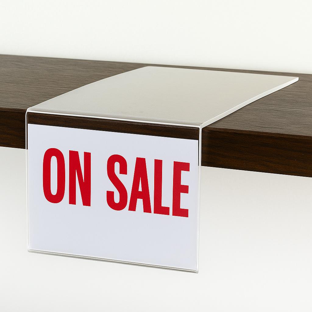 Acrylic Shelf Sign Holder - 3" x 5" - Shelf Talker