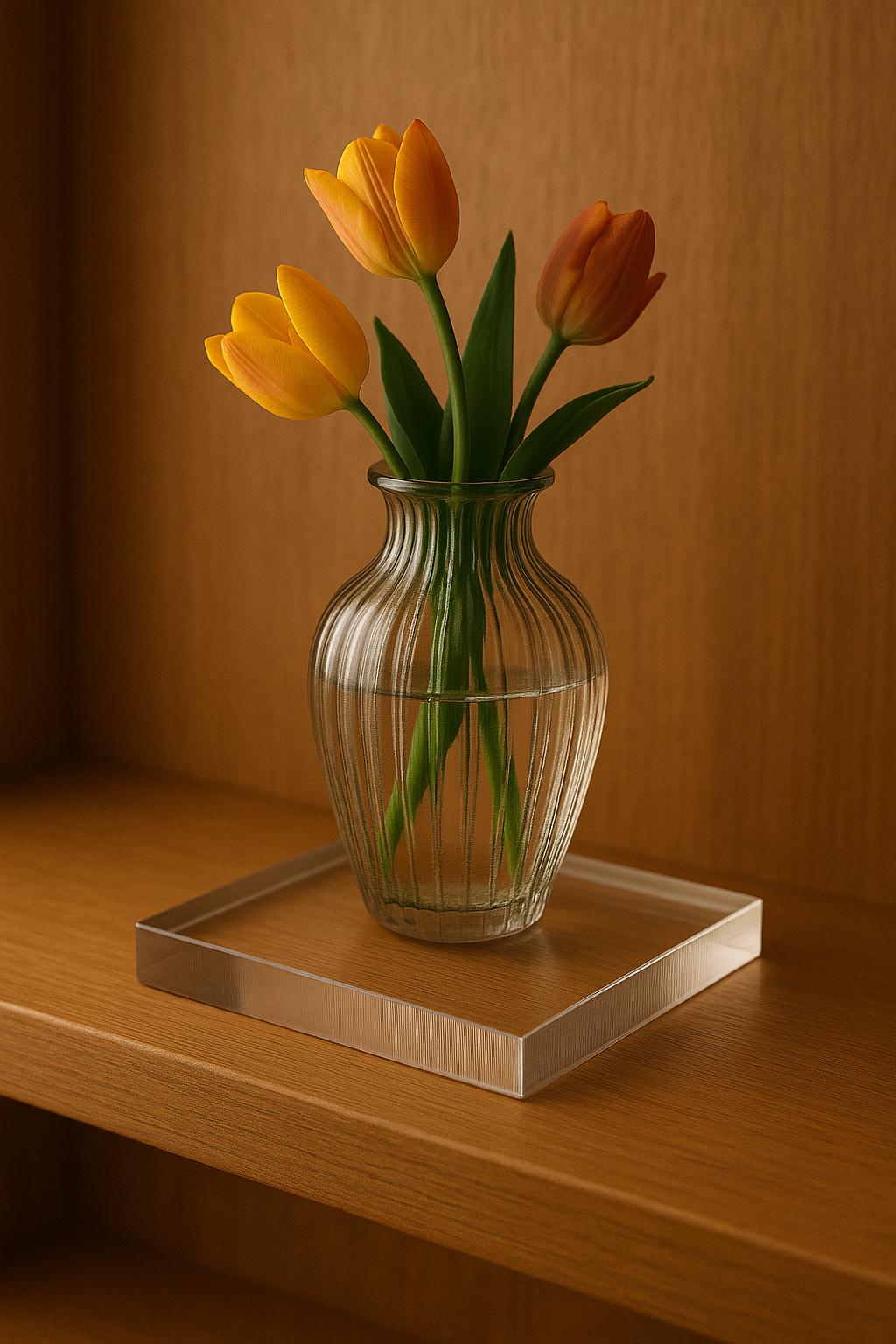 Custom 1/2 inch Thick Clear Acrylic Squares for crafts, cake bases, product riser, engraving