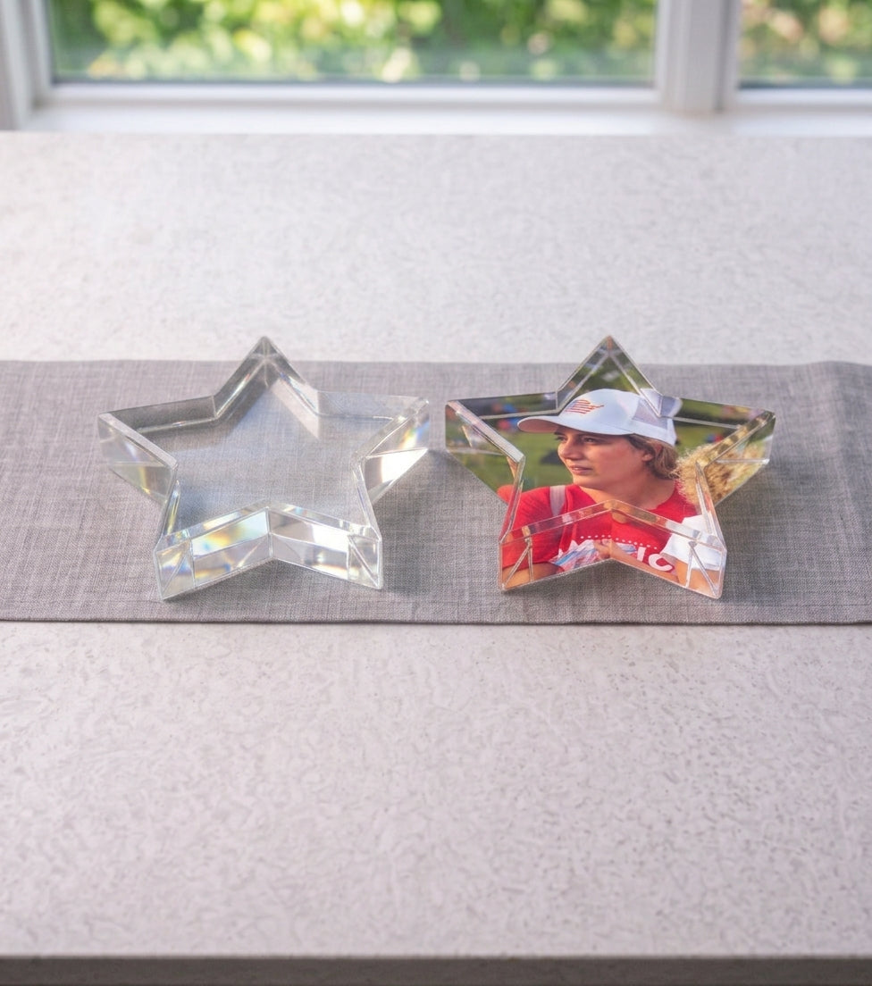 Clear Acrylic Star Blanks for UV Printing — 1/2" Cast Acrylic